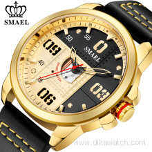 SMAEL New Mens Watches Top Brand Leather Waterproof